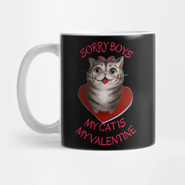 Sorry boys my cat is my valentine. by MariooshArt